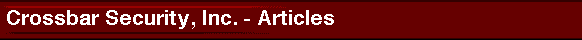  Crossbar Security, Inc. - Articles 