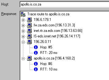 NetInfo v2.10 Traceroute Output