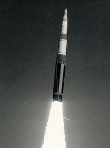 A Minuteman-2 missile launches in a test shot.