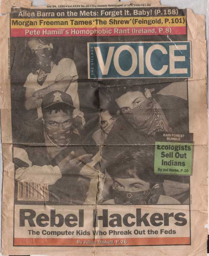 John Threat and his hacking crew M.O.D. on the cover of The Village Voice