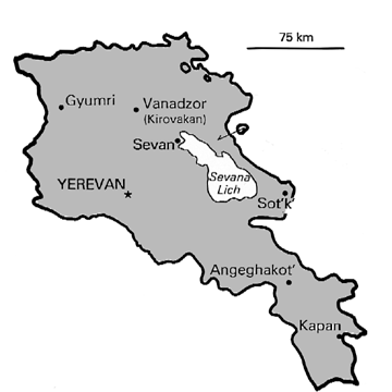 [Country map of Armenia]