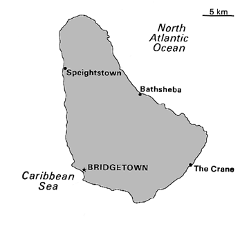 [Country map of Barbados]