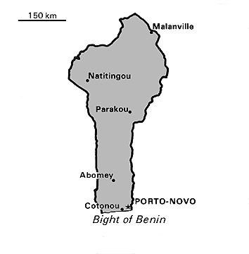 [Country map of Benin]