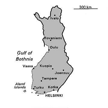 [Country map of Finland]