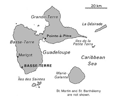 [Country map of Guadeloupe]