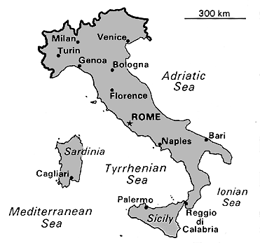 [Country map of Italy]