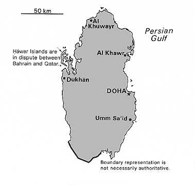 [Country map of Qatar]