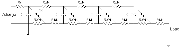 Marx Generator with integrated wave-shaping resistors
