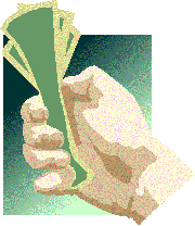 A hand holding a fist full of money
