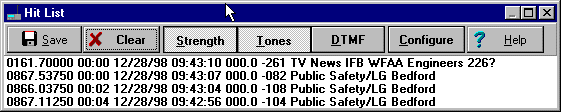 Radio Manager Hit List Window
