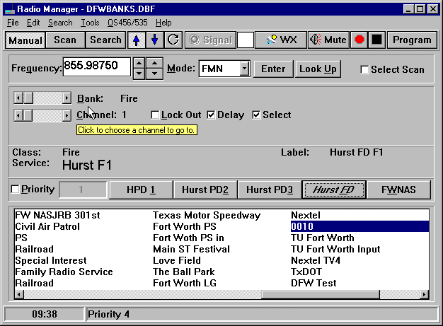 Radio Manager Main Window